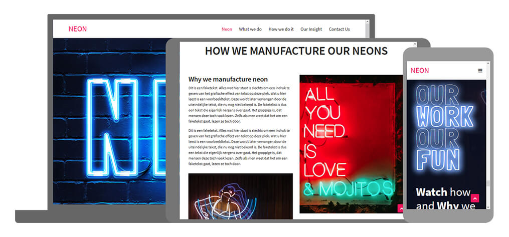 Neon - U-Page One Website