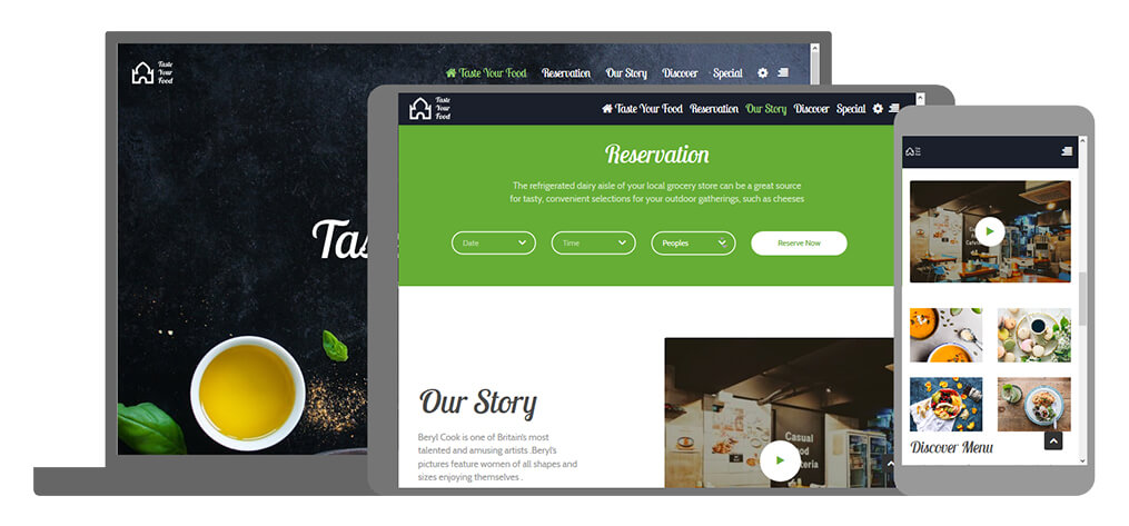 Taste Your Food - U-Page One Website